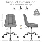 Silla de oficina ajustable con ruedas, individual, moderna, sin brazos, en blanco y negro