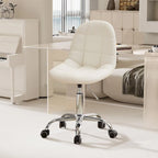 Silla de oficina ajustable con ruedas, individual, moderna, sin brazos, en blanco y negro
