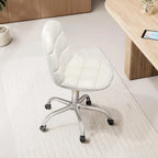 Silla de oficina ajustable con ruedas, individual, moderna, sin brazos, en blanco y negro