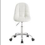 Silla de oficina ajustable con ruedas, individual, moderna, sin brazos, en blanco y negro