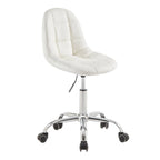 Silla de oficina ajustable con ruedas, individual, moderna, sin brazos, en blanco y negro