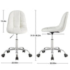 Silla de oficina ajustable con ruedas, individual, moderna, sin brazos, en blanco y negro