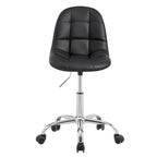 Silla de oficina ajustable con ruedas, individual, moderna, sin brazos, en blanco y negro