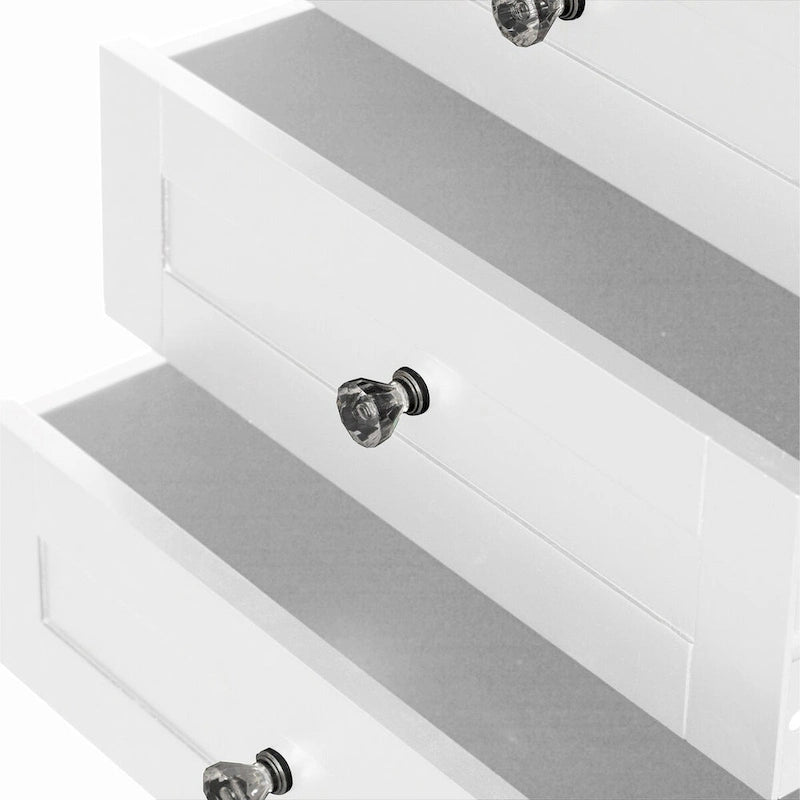 Gabinete de almacenamiento independiente blanco/negro con 2 estantes, 3 cajones y armario, para 1 persona