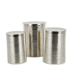 Mesa auxiliar de tambor acanalada oro/plata, juego de 3