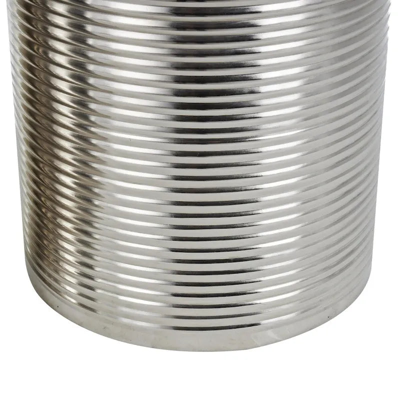 Mesa auxiliar de tambor acanalada oro/plata, juego de 3