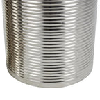 Mesa auxiliar de tambor acanalada oro/plata, juego de 3