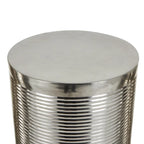 Mesa auxiliar de tambor acanalada oro/plata, juego de 3