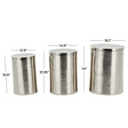 Mesa auxiliar de tambor acanalada oro/plata, juego de 3