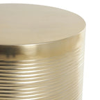 Mesa auxiliar de tambor acanalada oro/plata, juego de 3