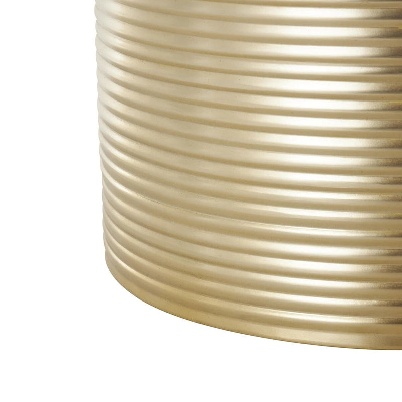 Mesa auxiliar de tambor acanalada oro/plata, juego de 3